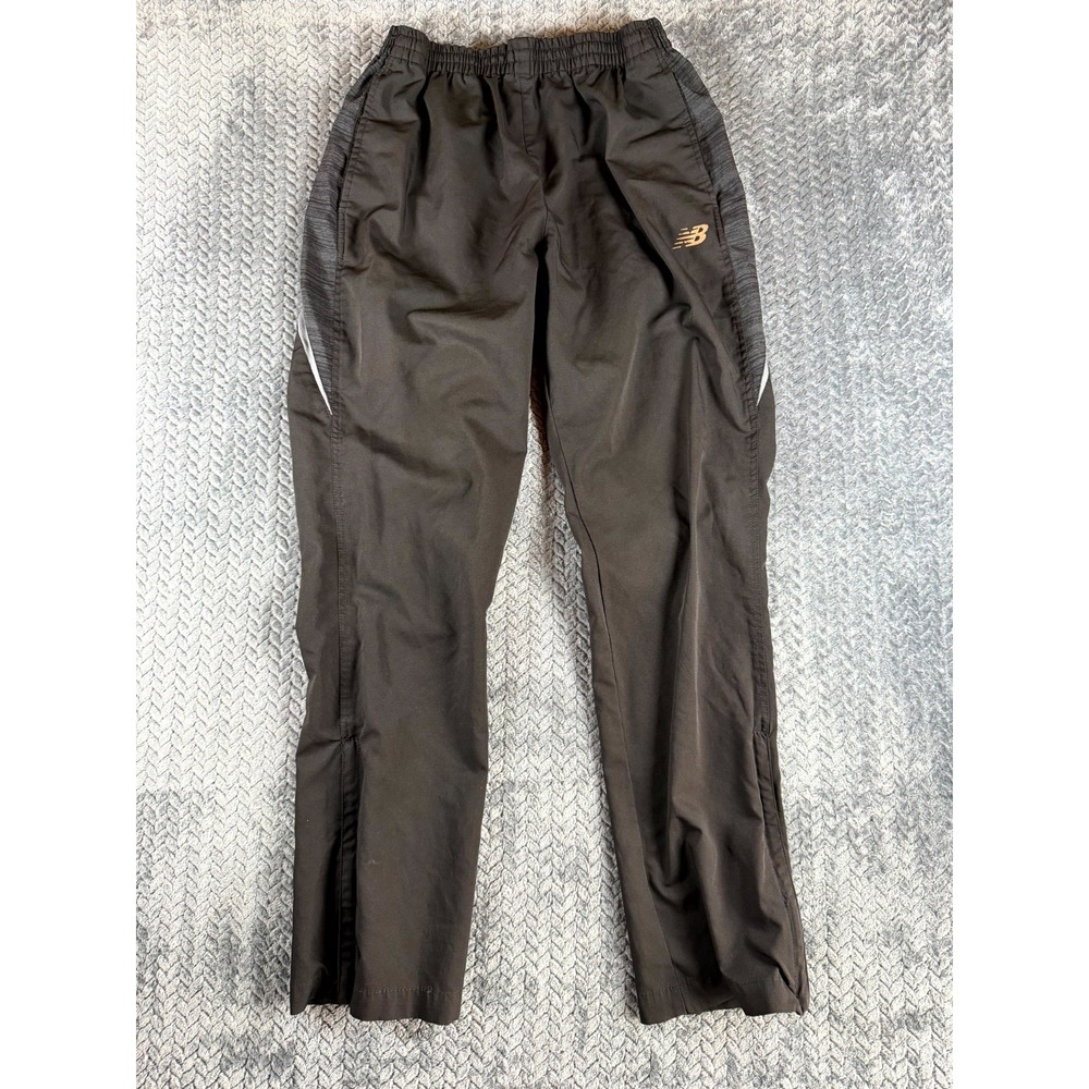 New Balance Track Pants Mens Large Black Running Sports Performance Ankle Zip